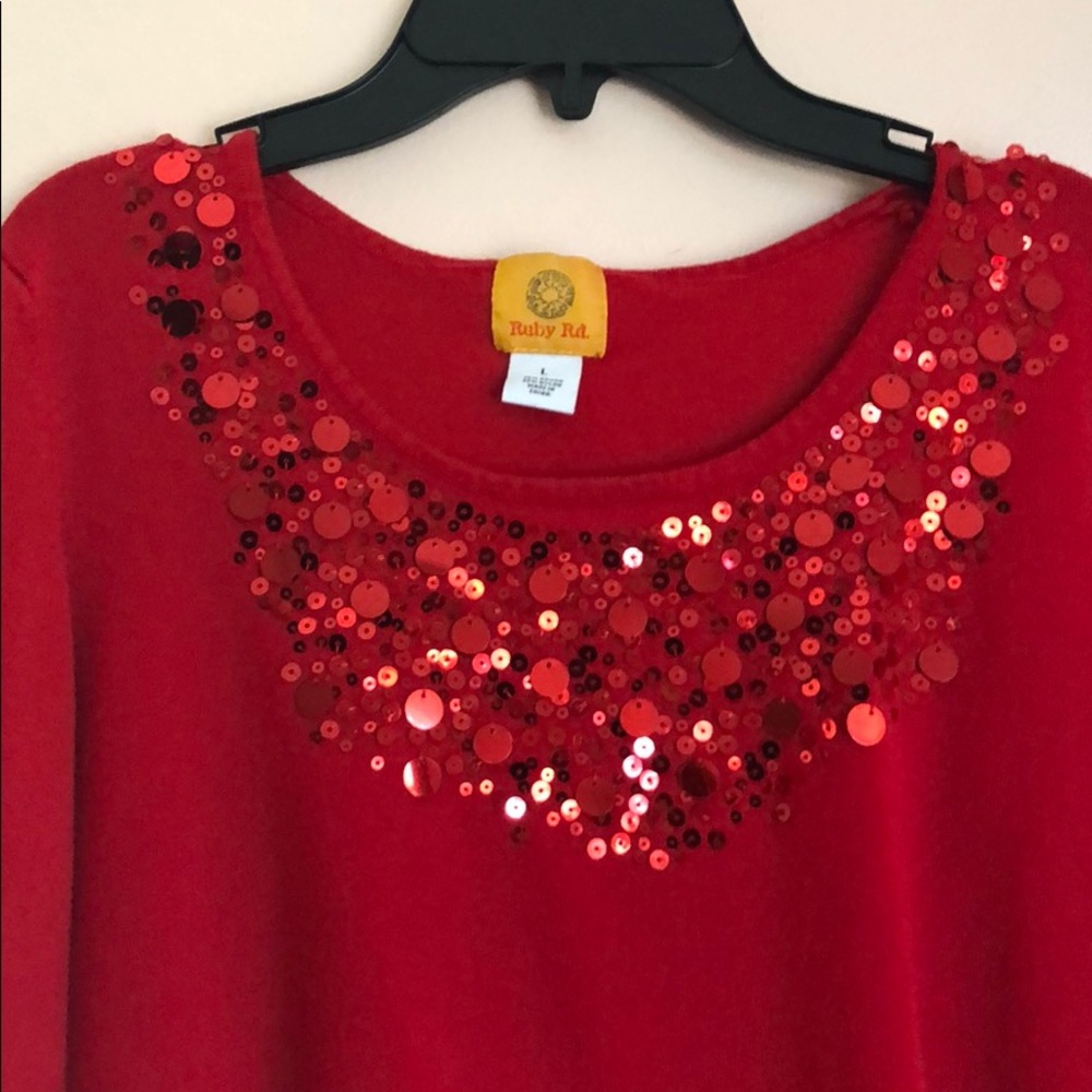 Ruby Rd Red Sweater - Picture 3 of 5